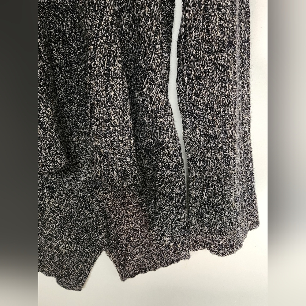 NWT Anthropologie Knitted&Knotted Cascading Ruffle Sweater In Heathered Dark Nav - Picture 12 of 14